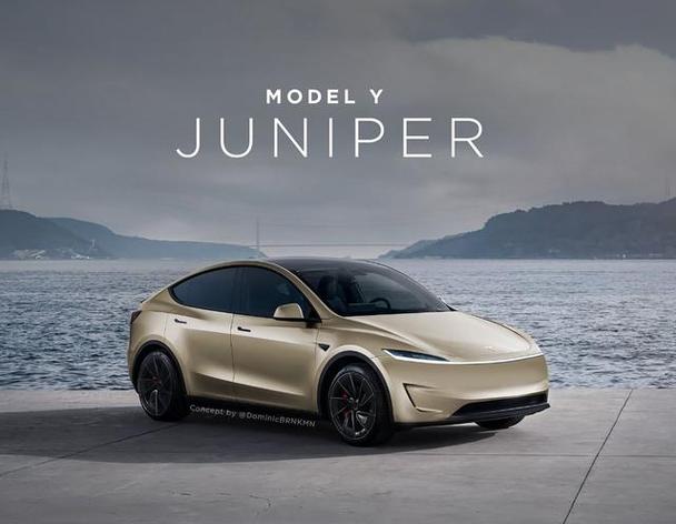 新款特斯拉ModelY效果图曝光前脸采用贯穿式日行灯