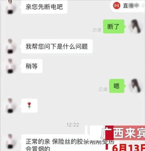 无奈广西一女子网购电饭锅，一插电就冒烟，客服竟称正常现象