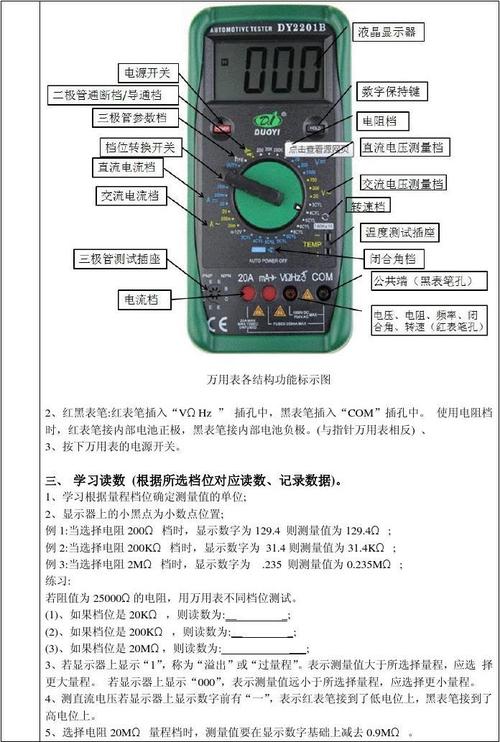 钳形万用表使用方法，如何测量电压、电流、电阻。